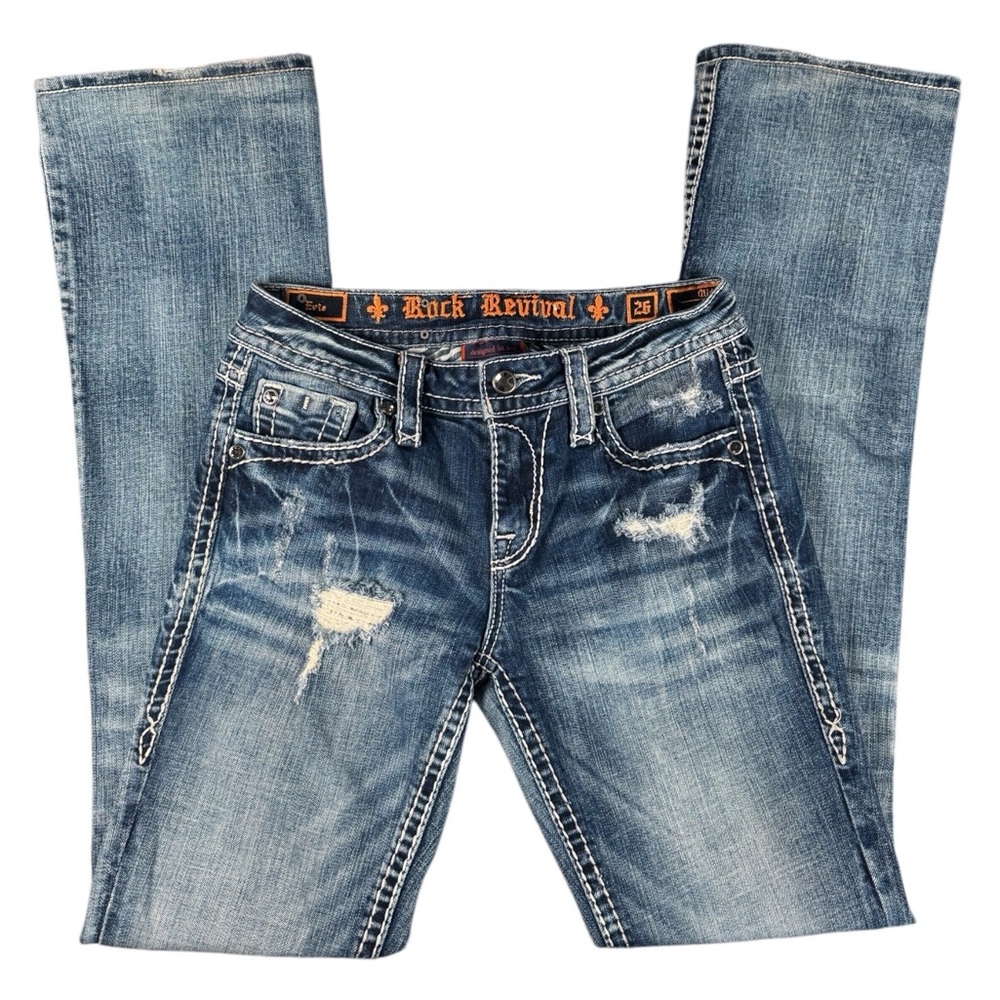 Rock Revival | Evie Mid Rise Boot Cut Jeans Size 26 Style E8591MB2L